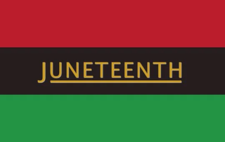 Juneteenth flag, red, black, green line